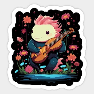 Axolotl Playing Violin Sticker